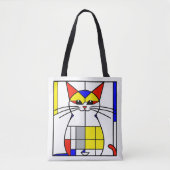 Mondrian Cat Tasche (Vorderseite)