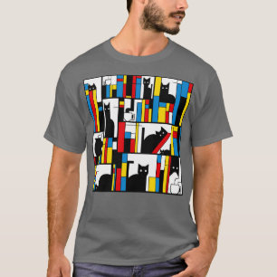 Mondrian Cats Bibliothek von Tobe Fonseca T-Shirt