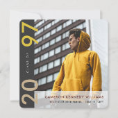 Mondrian Color Blocks Grad Moderner Foto Abschluss Ankündigung (Vorderseite)