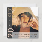 Mondrian Color Blocks Grad Moderner Foto Abschluss Ankündigung (Vorderseite)