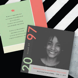 Mondrian Color Blocks Grad Moderner Foto Abschluss Ankündigung