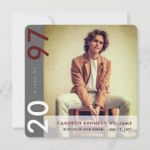 Mondrian Color Blocks Grad Moderner Foto Abschluss Ankündigung (Vorderseite)