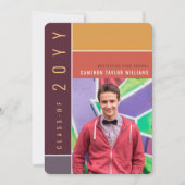 Mondrian Color Blocks Mod Foto Graduation Party Einladung (Vorderseite)