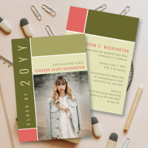 Mondrian Color Blocks Mod Foto Graduation Party