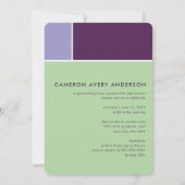 Mondrian Color Blocks Mod Foto Graduation Party Einladung (Rückseite)