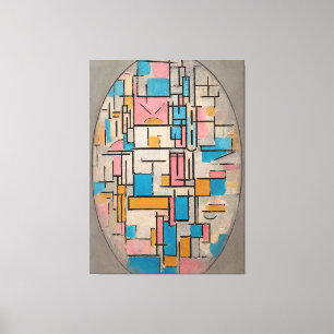 MONDRIAN - COMP. OVAL MIT FARBEN FLUGZEUG 1 1914 LEINWANDDRUCK