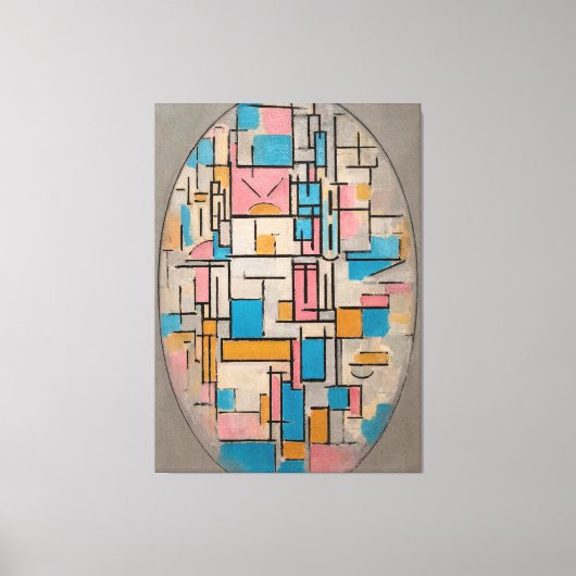 MONDRIAN - COMP. OVAL MIT FARBEN FLUGZEUG 1 1914 LEINWANDDRUCK (Vorderseite)