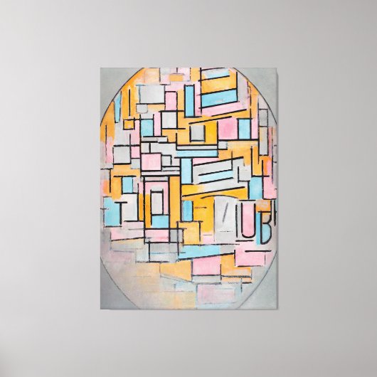 MONDRIAN - COMP. OVAL MIT FARBEN FLUGZEUG 2 1914 LEINWANDDRUCK (Vorderseite)