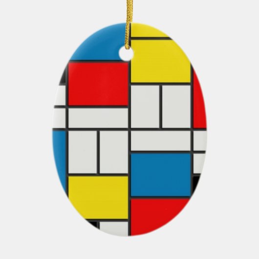 Mondrian Cubism Style Keramik Ornament (Vorne)