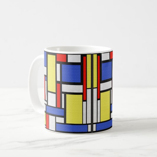 Mondrian De Stijl Kaffeetasse (Vorderseite Links)
