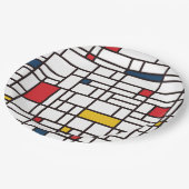 Mondrian De Stijl Pappteller (Schrägansicht)
