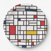 Mondrian De Stijl Pappteller (Vorderseite)