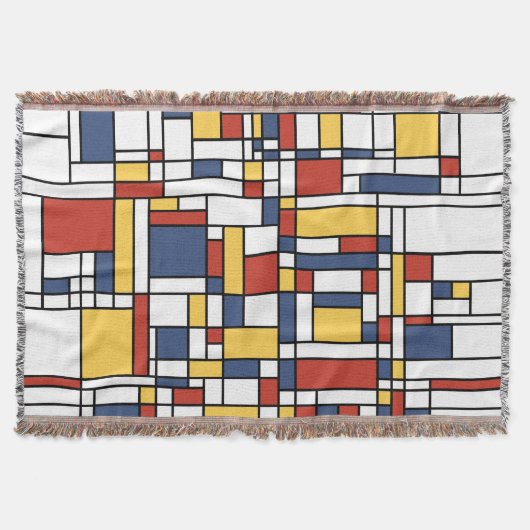 Mondrian De Stijl Pattern Decke (Vorderseite)