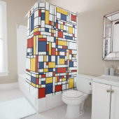 Mondrian De Stijl Pattern Duschvorhang (Beispiel)