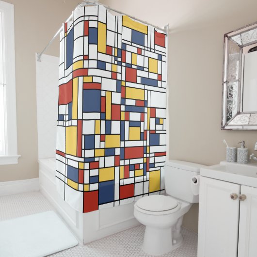 Mondrian De Stijl Pattern Duschvorhang (Beispiel)