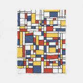 Mondrian De Stijl Pattern Fleecedecke (Vorderseite)
