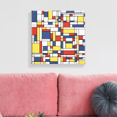 Mondrian De Stijl Pattern Leinwanddruck (Insitu (Wohnzimmer))