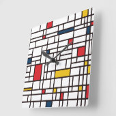 Mondrian De Stijl Quadratische Wanduhr (Winkel)