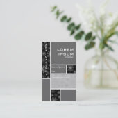 Mondrian dekoriert - grau visitenkarte (Stehend Vorderseite)