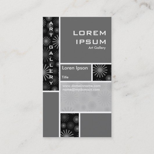 Mondrian dekoriert - grau visitenkarte (Vorderseite)