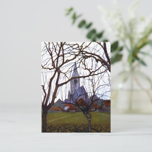 Mondrian - Dorfkirche Postkarte (Stehend Vorderseite)