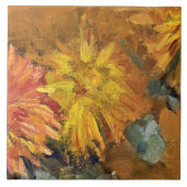 Mondrian - Drei Chrysanthema Fliese (Vorderseite)