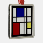 Mondrian Eindrucks-Kunst Ornament Aus Metall (Rechts)