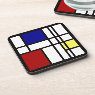 Mondrian Eindrucks-Kunst Untersetzer