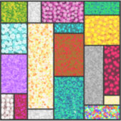 Mondrian Floral Graphic Design Abstraction Aufkleber (Vorderseite)