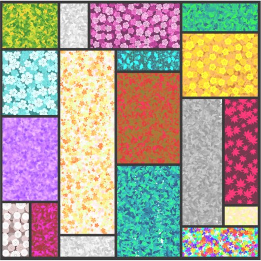 Mondrian Floral Graphic Design Abstraction Aufkleber (Vorderseite)