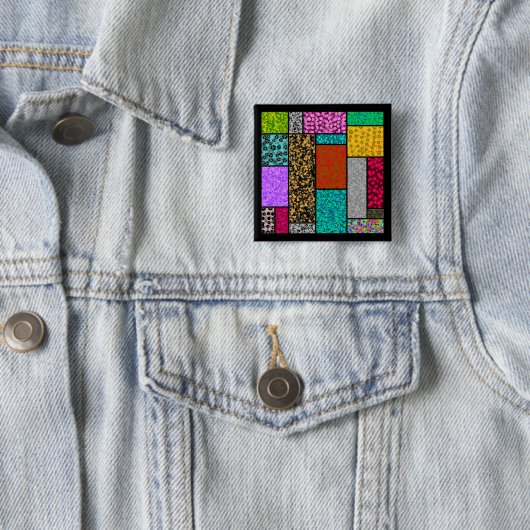 Mondrian Floral Graphic Design Abstraction Button (Beispiel)
