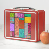 Mondrian Floral Graphic Design Abstraction Metall Brotdose (Beispiel)