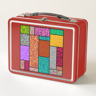 Mondrian Florale Grafikdesign-Abstraktion Metall Brotdose