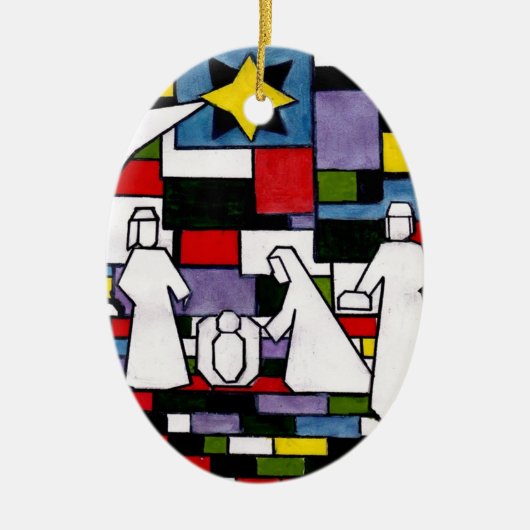Mondrian Geburt Christi - De Stijl - Neoplasticism Keramik Ornament (Vorne)