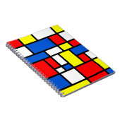 Mondrian gelbes rotes blaues Notizbuch Notizblock (Rechte Seite)