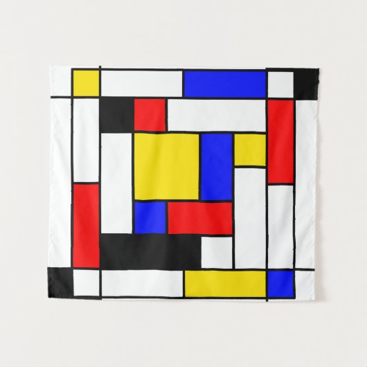 Mondrian Geometric Art 2 Wandteppich (Vorderseite (Horizontal))