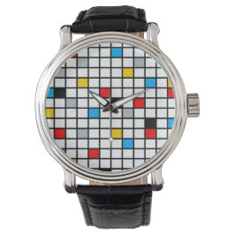 Mondrian Geometric Minimalistisch Comopsition Mode Armbanduhr