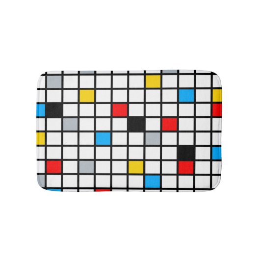 Mondrian Geometric Minimalistisch Comopsition Mode Badematte (Vorderseite)