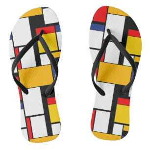 Mondrian Geometric Minimalistisch Comopsition Mode Badesandalen