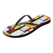 Mondrian Geometric Minimalistisch Comopsition Mode Badesandalen (Schrägansicht)