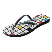 Mondrian Geometric Minimalistisch Comopsition Mode Badesandalen (Schrägansicht)