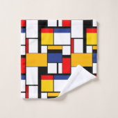 Mondrian Geometric Minimalistisch Comopsition Mode Badhandtuch Set (Waschlappen)