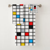 Mondrian Geometric Minimalistisch Comopsition Mode Badhandtuch Set (Insitu)