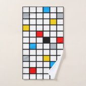 Mondrian Geometric Minimalistisch Comopsition Mode Badhandtuch Set (Handtuch)