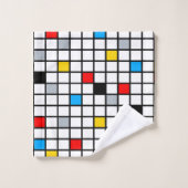 Mondrian Geometric Minimalistisch Comopsition Mode Badhandtuch Set (Waschlappen)