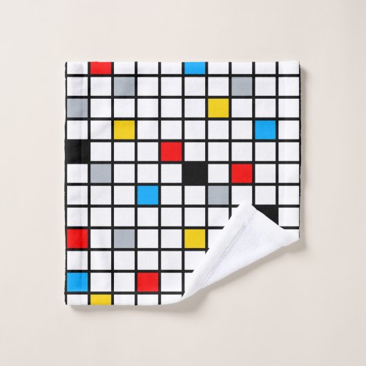 Mondrian Geometric Minimalistisch Comopsition Mode Badhandtuch Set (Waschlappen)
