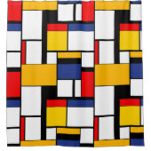 Mondrian Geometric Minimalistisch Comopsition Mode Duschvorhang (Vorderseite)