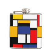 Mondrian Geometric Minimalistisch Comopsition Mode Flachmann (Vorderseite)