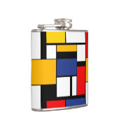 Mondrian Geometric Minimalistisch Comopsition Mode Flachmann (Rechts)