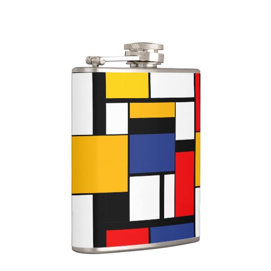 Mondrian Geometric Minimalistisch Comopsition Mode Flachmann (Rechts)